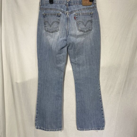 Vintage LEVIS 515 Jeans Nouveau Low Rise Boot Cut Denim Womens 8 Petite 8P Blue - Picture 2 of 9